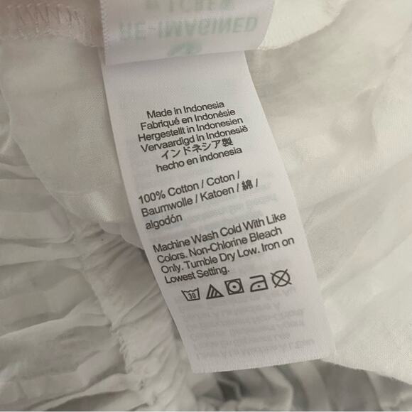 Pomander Place White Carlota Long Blouson Sleeve Peplum Blouse size XS - Picture 8 of 8